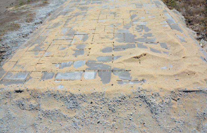 Sand base preparation for paver installation